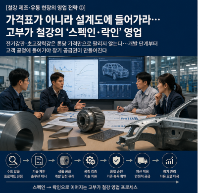 [철강 제조·유통 현장의 영업 전략  ⑥] 가격표가 아니라 설계도에 들어가라…고부가 철강의 ‘스펙인·락인’ 영업